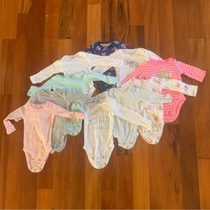 Girls NB Long Sleeve Onesie Bundle